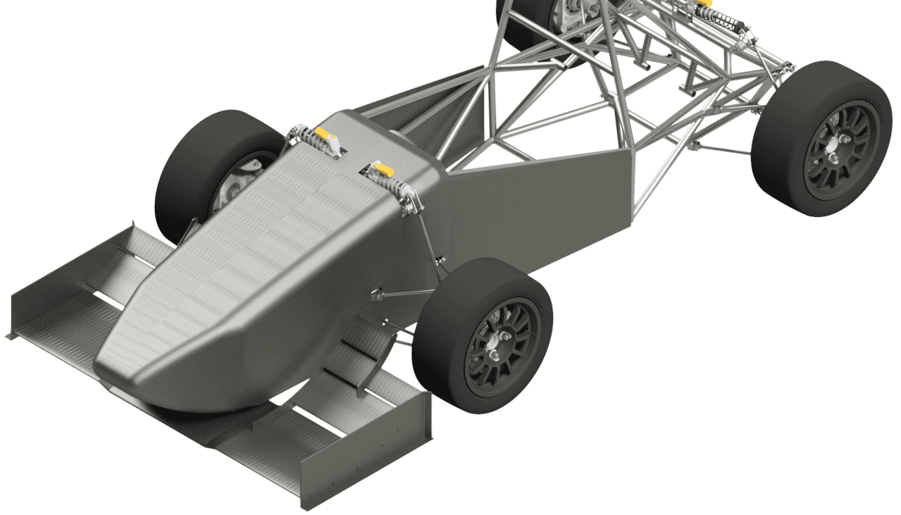 Formula Student nosecone CAD and vehicle photos