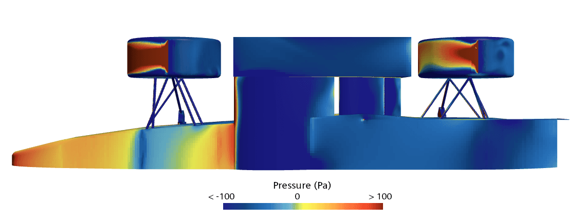 Formula Student side wing and diffuser CFD visualization results
