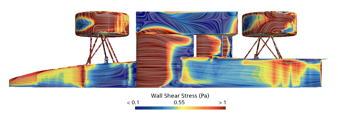 Formula Student side wing and diffuser CFD visualization results