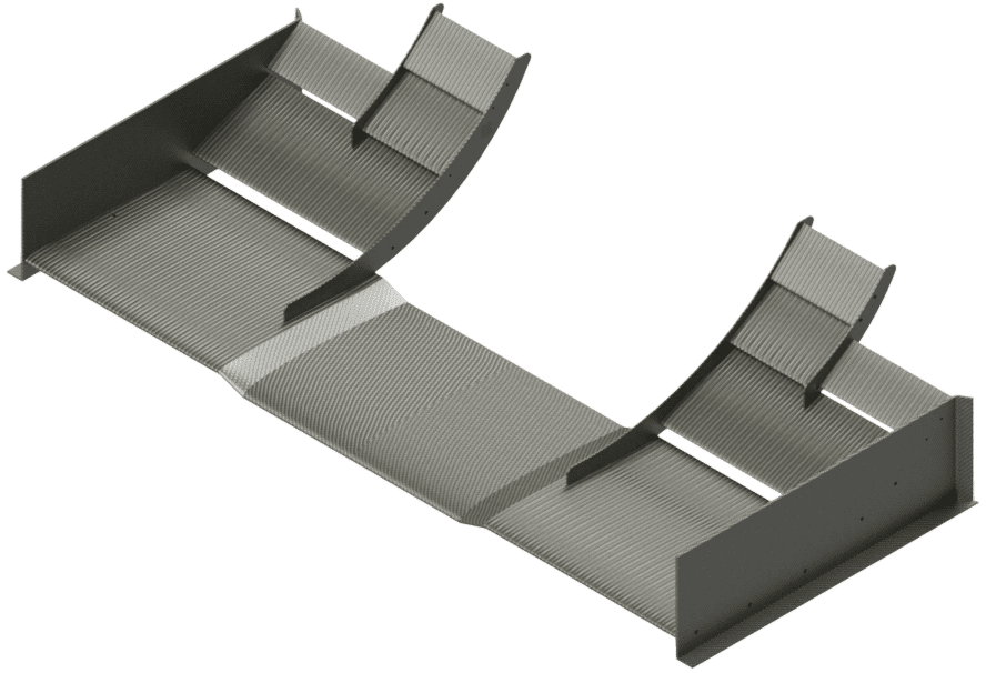 Formula Student front wing CAD, CFD visualization, and installed vehicle photo