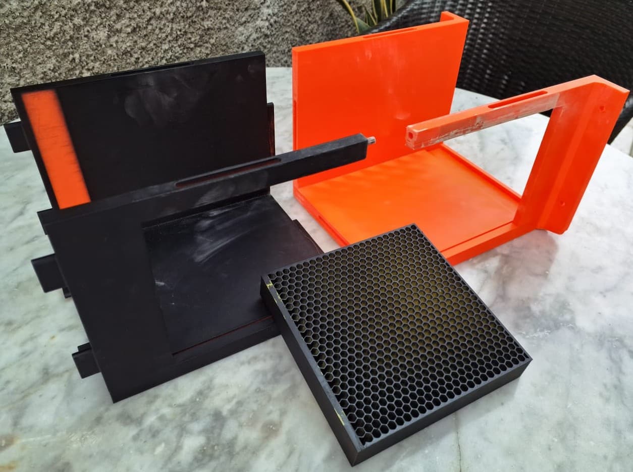 Small scale subsonic wind tunnel CAD, fabricated parts, and smoke visualization photos